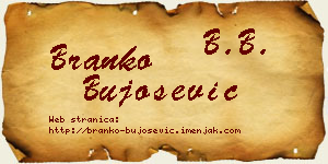 Branko Bujošević vizit kartica